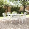 vidaXL Set da Pranzo per Giardino 7 pcs Bianco Alluminio