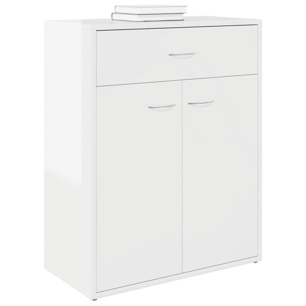 vidaXL Credenza Bianco Lucido 60x30x75 cm in Legno Multistrato