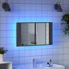 vidaXL Armadietto a Specchio con LED Grigio Sonoma 80x12x45cm Acrilico