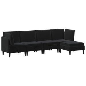 vidaXL Set di mobili per il soggiorno 5 pz Nero Velluto
