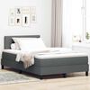 vidaXL Letto a molle con materasso Grigio scuro 120 x 200 cm Tessuto