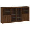 vidaXL Credenza con Luci LED Rovere Marrone 202x37x100 cm