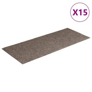 vidaXL Tappetini per scale autoadesivi 15 pz 60x25 cm beige rettangolari
