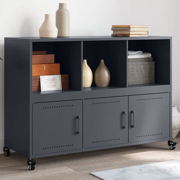 vidaXL Credenza Antracite 100,5x39x72 cm in Acciaio