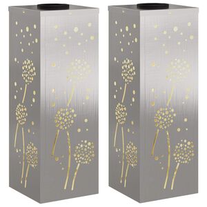 vidaXL Faro LED solare per sentieri 2 pz Bianco caldo 18 x 18 x 50 cm