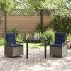 vidaXL Set da Pranzo per Giardino 3 pcs Grigio polyrattan