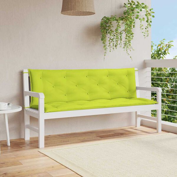 vidaXL Cuscino per Panca Verde Intenso 150x(50+50)x7cm Tessuto Oxford