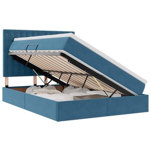 vidaXL Letto con contenitore e LED Blu Scuro 140 x 190 cm Velluto
