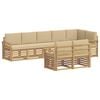 vidaXL Set di divani da esterno 8 pz Bianco e Beige Poliestere