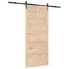 vidaXL Porta scorrevole Naturale 90 x 208 cm Legno Massello di Pino