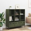 vidaXL Credenza Verde Oliva 101,5x39x103,5 cm in Acciaio