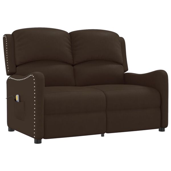 vidaXL Poltrona Massaggiante Reclinabile a 2 Posti Marrone Similpelle