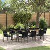 vidaXL Set da Pranzo per Giardino 9 pcs Nero e Grigio Rattan in PE