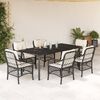 vidaXL Set da Pranzo da Giardino 7 pz Nero con Cuscini in Polyrattan