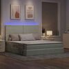 vidaXL Letto con contenitore e LED Grigio chiaro 160 x 200 cm Velluto