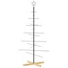 vidaXL Albero di Natale in Metallo con Base in Legno Nero 150 cm
