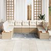 vidaXL Set Divano da Giardino 5 pcs Beige e Crema Polyrattan