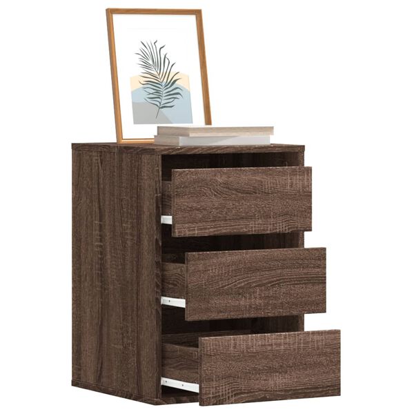vidaXL Cassettiera Angolo Rovere Marrone 40x41x58cm Legno Multistrato