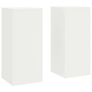 vidaXL Supporto per piante 2 pcs Bianco 24 x 24 x 55 cm Acciaio