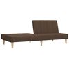 vidaXL Divano Letto a 2 Posti con Pouf Marrone in Tessuto