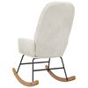 vidaXL Sedia a Dondolo in Velluto Crema Bianco