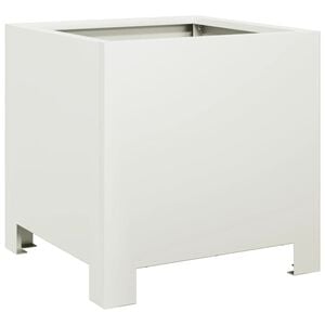 vidaXL Fioriera da Giardino Bianca 30x30x30 cm in Acciaio