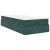 vidaXL Struttura letto con materasso con materasso 2 pcs Verde Velluto