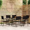 vidaXL Set Mobili da Pranzo da Giardino 7 pz Nero