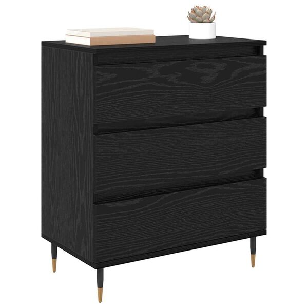 vidaXL Credenza Rovere Nero 60 x 35 x 70 cm Legno multistrato