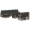 vidaXL Set Divano da Giardino 10 pz Grigio e Grigio Scuro polyrattan