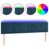 vidaXL Testiera a LED Blu Scuro 180x5x78/88 cm in Velluto