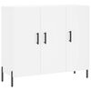 vidaXL Credenza Bianca 90x34x80 cm in Legno Multistrato