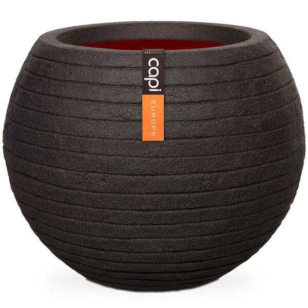 Capi Vaso a Sfera Nature Row 40x32 cm Nero KBLRO270