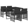vidaXL Set da Pranzo da Giardino 5 pz Nero con Cuscini in Polyrattan