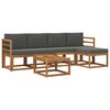 vidaXL Set di divani da esterno con cuscino 6 pcs Naturale e Antracite