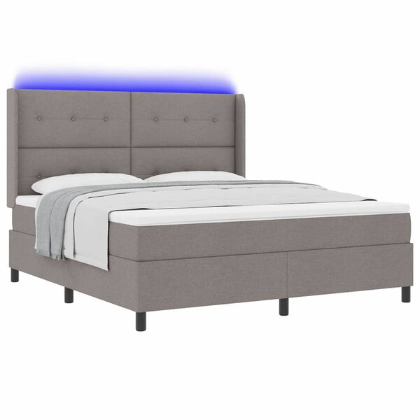 vidaXL Letto a Sorgente LED con materasso Talpa 180 x 200 cm Tessuto