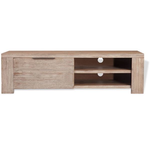 vidaXL Mobile Porta TV in Legno Massello Acacia Spazzolato 140x38x40cm
