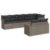 vidaXL Set Divano da Giardino 8 pz con Cuscini Grigio in Polyrattan