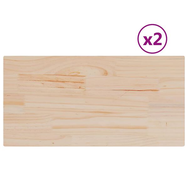 vidaXL Piani Tavolo 2 pz 90x45x1,7 cm Rettangolare Legno Massello Pino