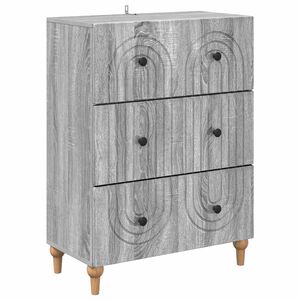 vidaXL Mobile con Cassetti Grigio Sonoma 66 x 34,5 x 90 cm