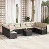 vidaXL Set Divano da Giardino con cuscino 11 pcs Nero Poly Rattan