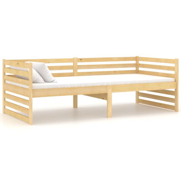 vidaXL Divano Letto con Materasso 90x200 cm Legno Massello di Pino