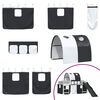 vidaXL Struttura del letto loft per bambini Bianco e Nero Metallo