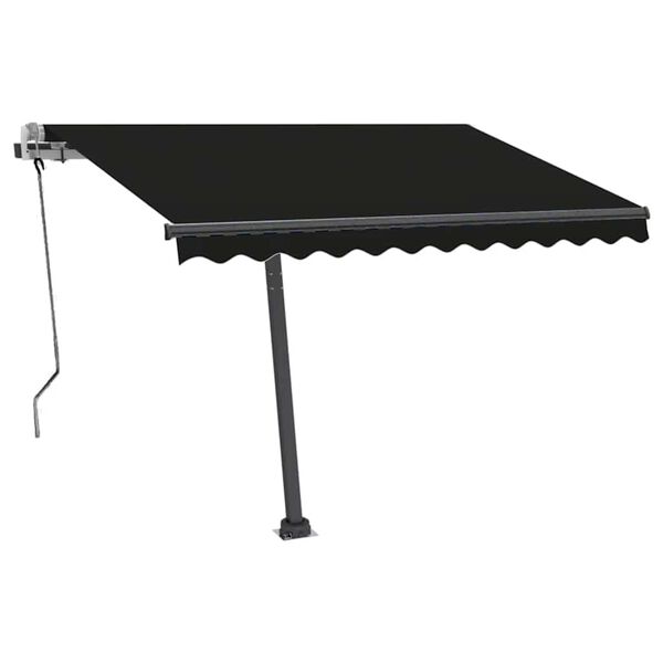 vidaXL Tenda da Sole Retrattile Manuale con LED 300x250 cm Antracite