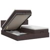 vidaXL Letto ottomano con materasso 2 pz Marrone Scuro Tessuto