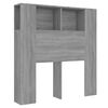 vidaXL Testiera con Scomparti Grigio Sonoma 100x18,5x102,5 cm