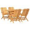 vidaXL Set da Pranzo per Giardino 5 pz in Legno Massello di Teak