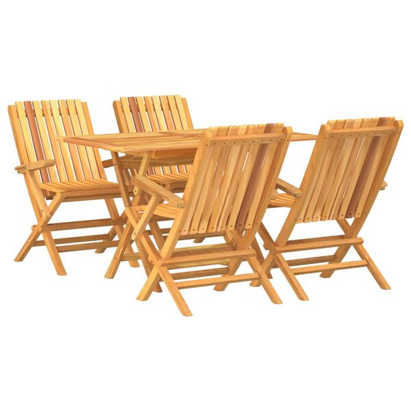 vidaXL Set da Pranzo per Giardino 5 pz in Legno Massello di Teak