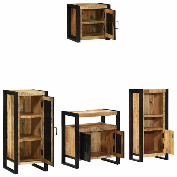 vidaXL Set di mobili per il bagno 4 pcs Legno di mango massello