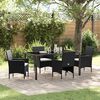 vidaXL Set da Pranzo per Giardino con cuscino 5 pcs Nero polyrattan